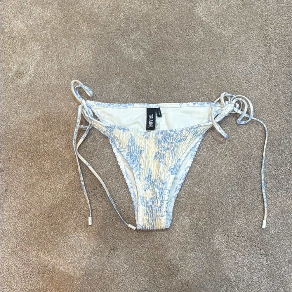 triangl swimwear Blue and White Tie-Side Bikini Bottom